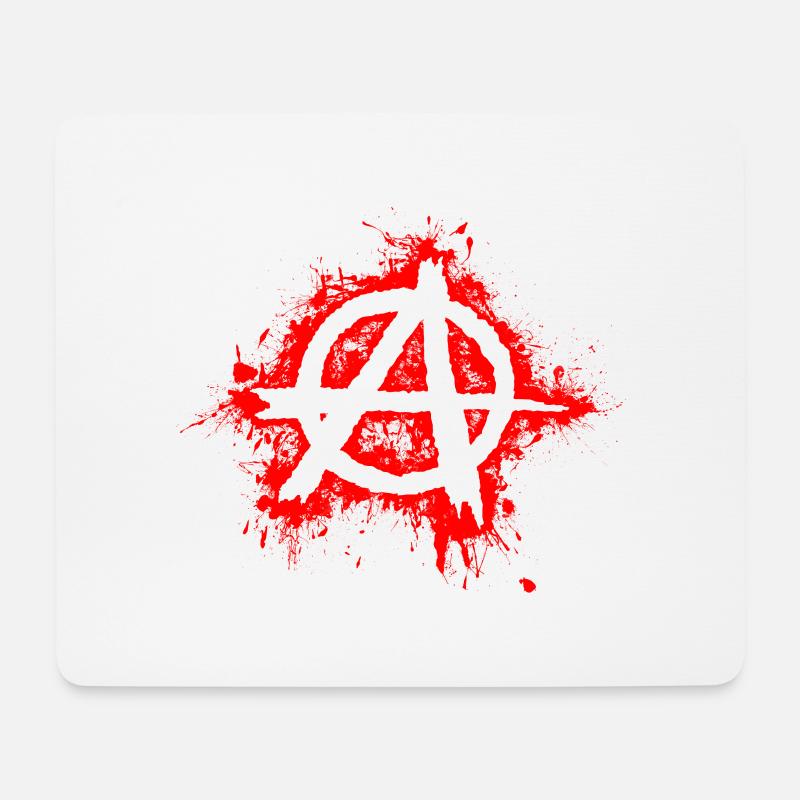 Anarchie / Anarchy, rote Spritzer - Mousepad (Querformat) - Weiß