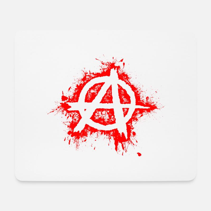 Anarchy / Anarchy in white, red splashes - Mouse Pad (horizontal) - white