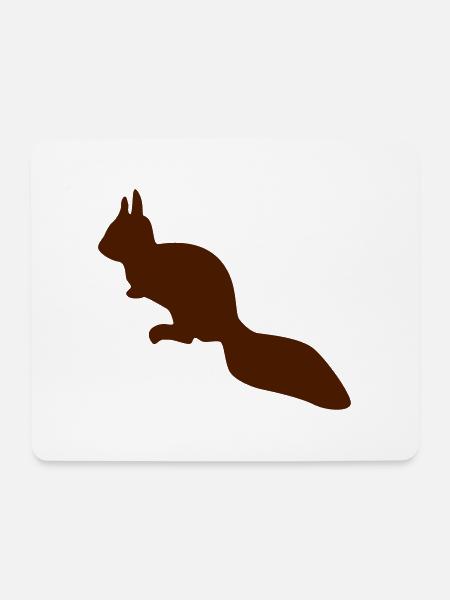 wachsames Eichhörnchen Streifenhörnchen Silhouette - Mousepad (Querformat) - Weiß