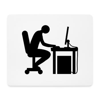 Computer desk nerd - Mouse Pad (horizontal) - white - Front