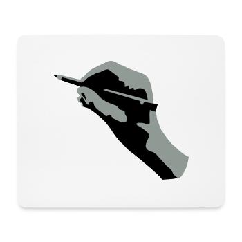 main dessin - Tapis de souris (format paysage) - blanc - Devant