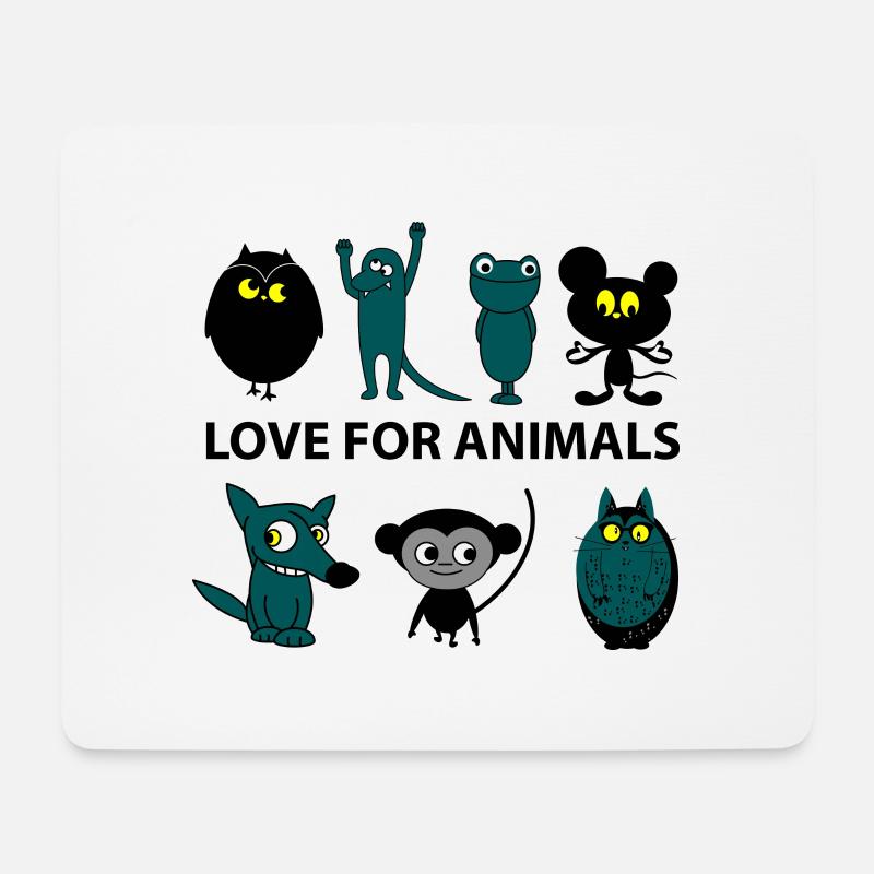 Liebe für Tiere - Mousepad (Querformat) - Weiß
