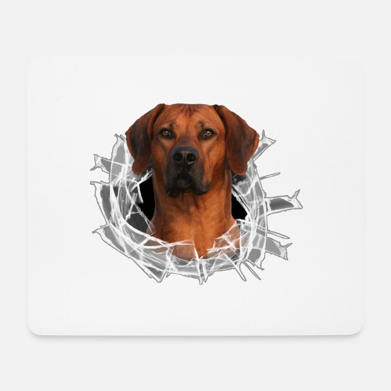 Rhodesian Ridgeback auf Glas - Mousepad (Querformat) - Weiß