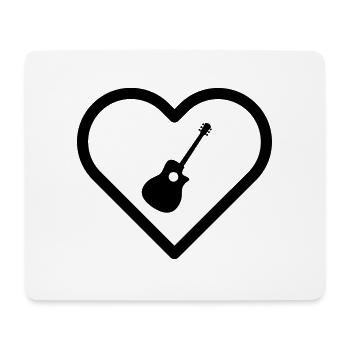 Herz I love Akustikgitarre Gitarre Gitarrist Musik - Mousepad (Querformat) - Weiß - Vorne