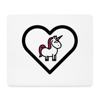 Heart unicorns unicorns girls children cute fairy tales - Mouse Pad (horizontal) - white - Front