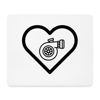 Heart turbocharger turbo motor car tuner tuner motif - Mouse Pad (horizontal) - white - Front