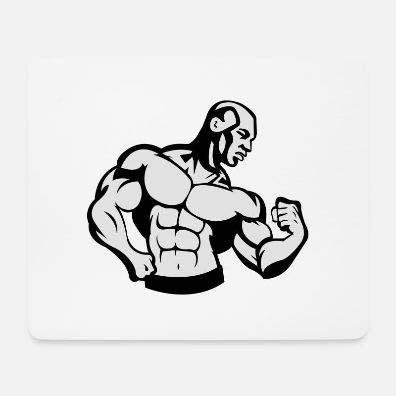bodybuilding_02 - Mousepad (Querformat) - Weiß