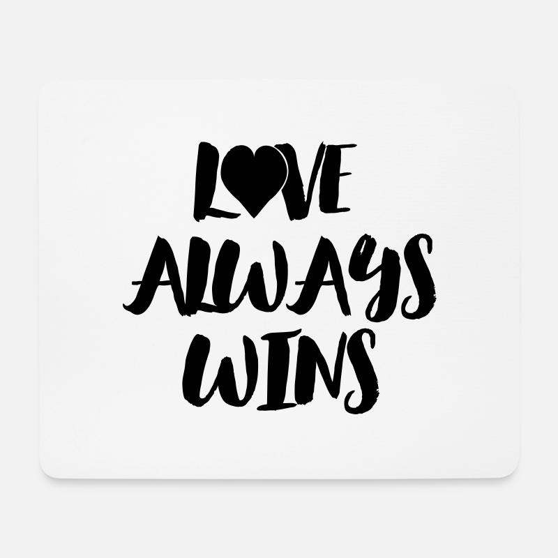 Love Always Wins - Mousepad (Querformat) - Weiß