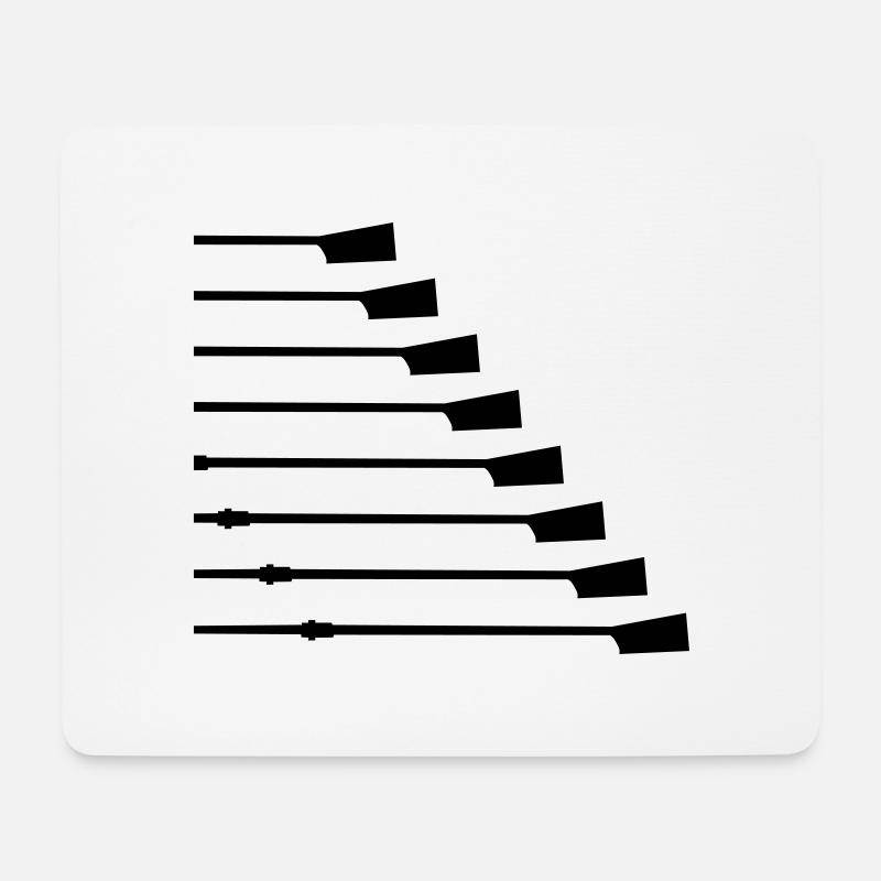 Rudern, 8 Ruder - Mousepad (Querformat) - Weiß