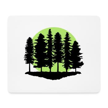 Wald und Mond, Bäume - Mousepad (Querformat) - Weiß - Vorne