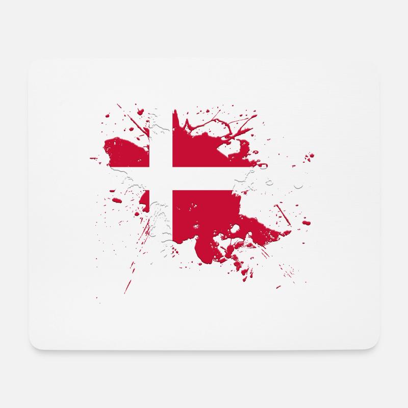 Dänemark Flagge als Farbklecks - Mousepad (Querformat) - Weiß