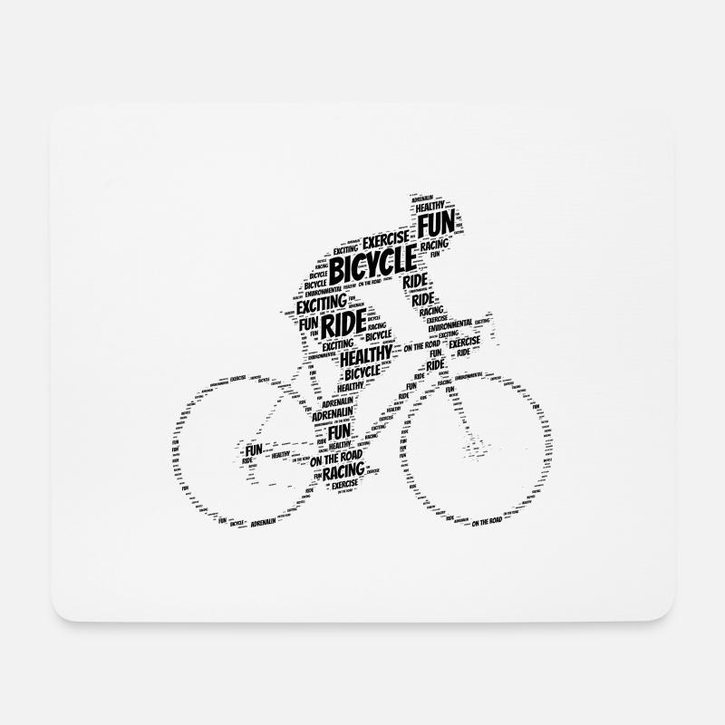 Fahrrad - Typografie - Mousepad (Querformat) - Weiß