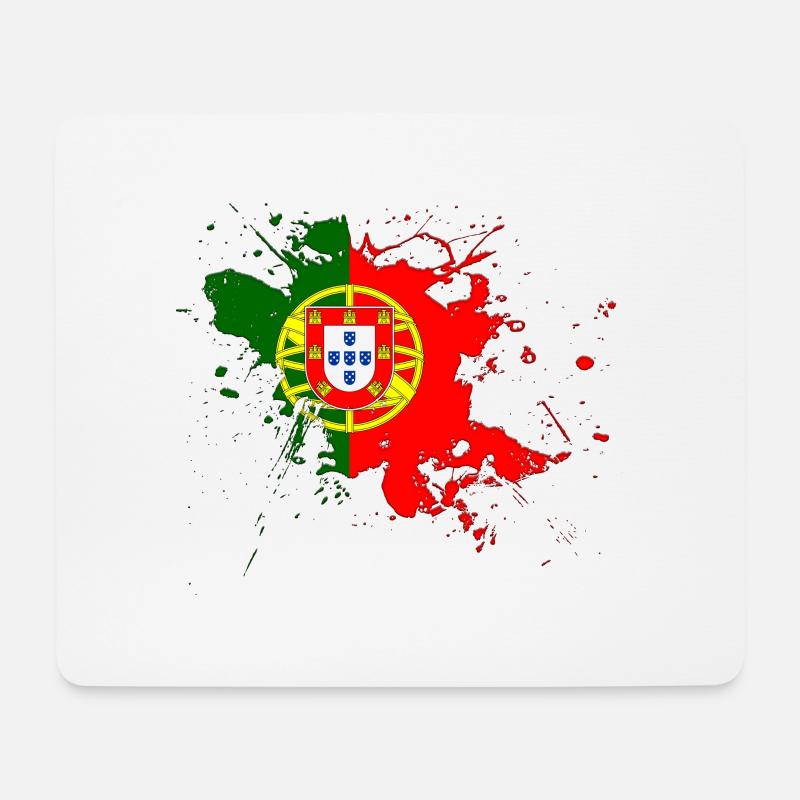 Portugal Flagge als Farbklecks - Mousepad (Querformat) - Weiß