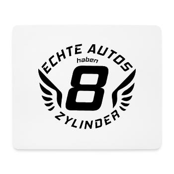 V8 Motor Engine US Car Muscle Car Hubraum Pick Up - Mousepad (Querformat) - Weiß - Vorne