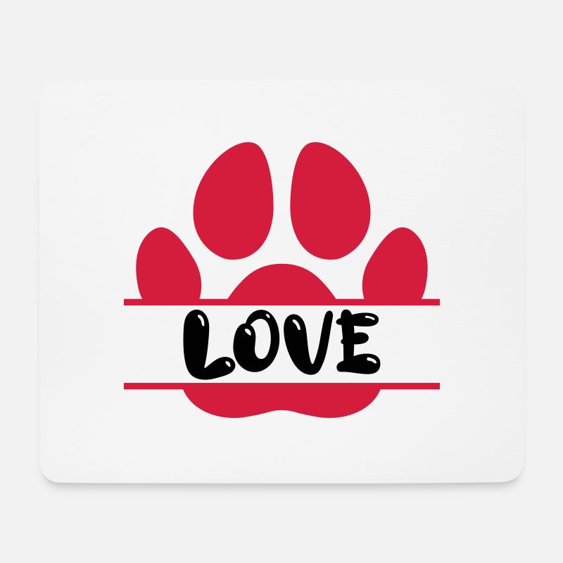 Hunde Pfoten Abdruck Liebe Vector Design - Mousepad (Querformat) - Weiß