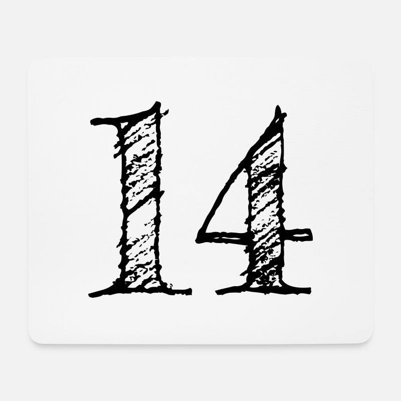 Abbildung 144 - Nummer 14 (hand-drawn) - Mousepad (Querformat) - Weiß