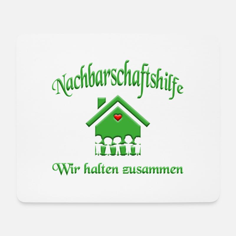 Nachbarschaftshilfe - Wir halten zusammen - Mousepad (Querformat) - Weiß