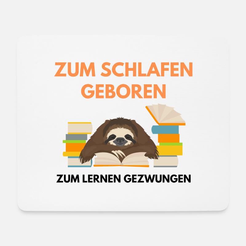 Schlafen und Lernen - Mousepad (Querformat) - Weiß