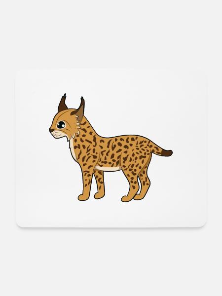 Luchs - Mousepad (Querformat) - Weiß