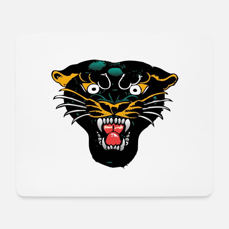 Panthere schwarz Old School Tattoo - Mousepad (Querformat) - Weiß