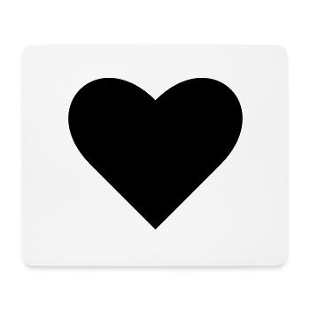 Black Heart - Mousepad (Querformat) - Weiß - Vorne