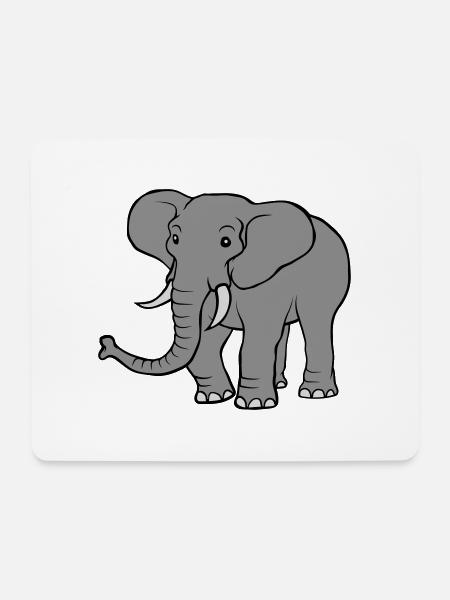 Großer grauer Elefant - Mousepad (Querformat) - Weiß