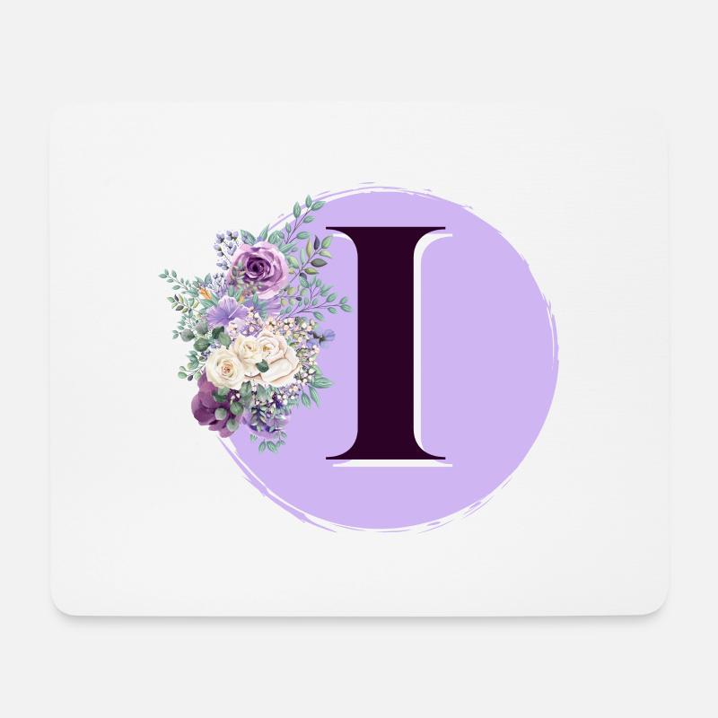 Buchstabe I Blumenkrone - Mousepad (Querformat) - Weiß