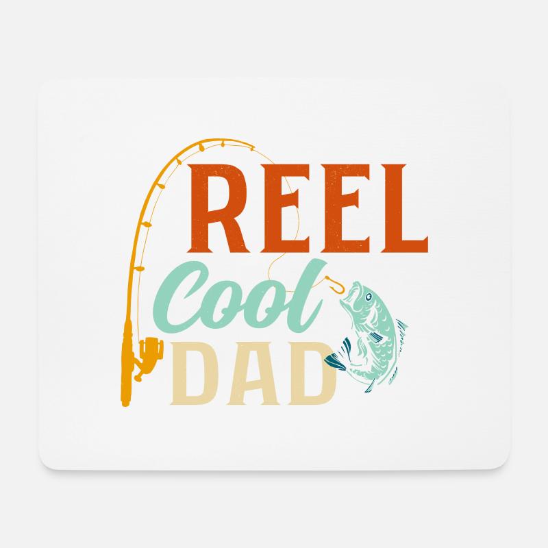 Reel Cool Dad Fisherman Angler - Mousepad (Querformat) - Weiß