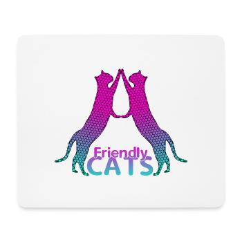 Chats amicaux - Tapis de souris (format paysage) - blanc - Devant