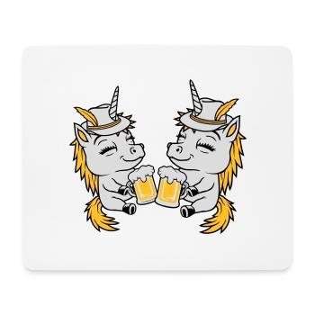 Unicorn Friends Beer Toast - Mouse Pad (horizontal) - white - Front