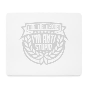 pas antisocial anti-stupide - Tapis de souris (format paysage) - blanc - Devant