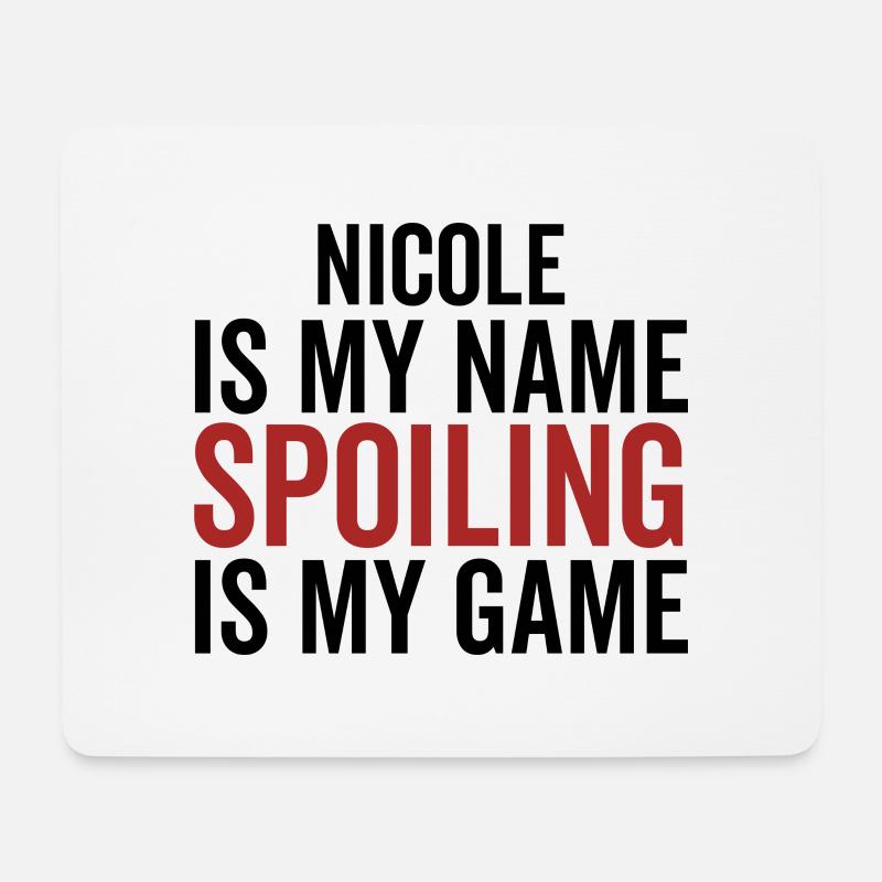 Nicole ist mein Name Verderben ist mein Spiel - Mousepad (Querformat) - Weiß