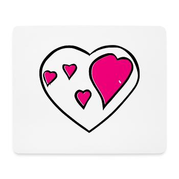 Heart Symbol Love Cute Hearts Pink Drawing Vector - Mouse Pad (horizontal) - white - Front