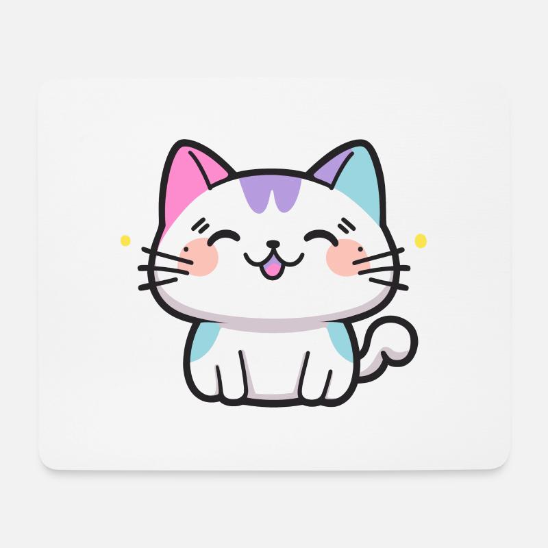 Süße Katze - Mousepad (Querformat) - Weiß