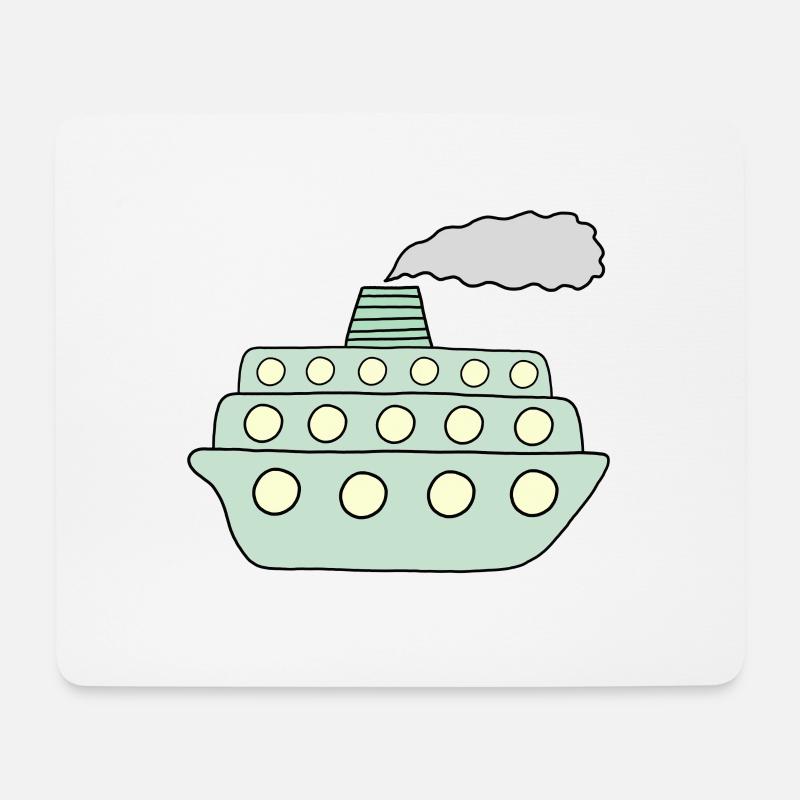 Green Ship - Mouse Pad (horizontal) - white