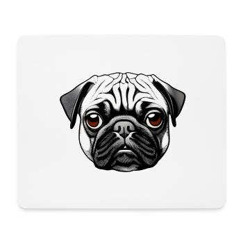 Mops Design Grafik Druck Motiv - Mousepad (Querformat) - Weiß - Vorne