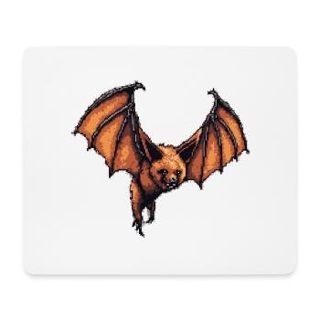 Flughund Pixelart in alter 8 Bit Manier und Look - Mousepad (Querformat) - Weiß - Vorne