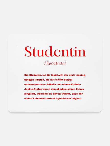 Studentin Definition - Mousepad (Querformat) - Weiß