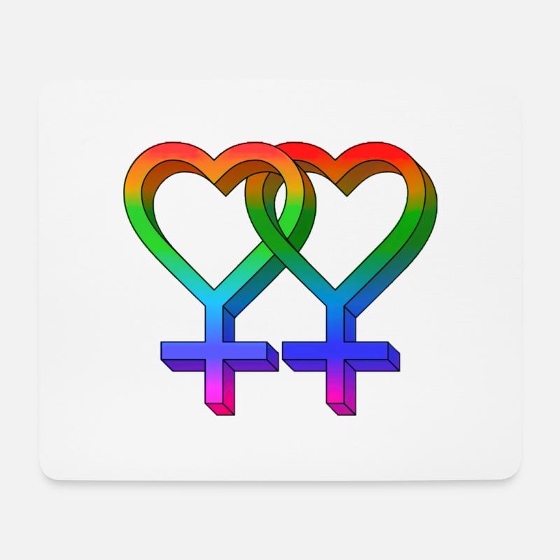 LGBTQ+ LOVE SYMBOL PRIDE - Mousepad (Querformat) - Weiß