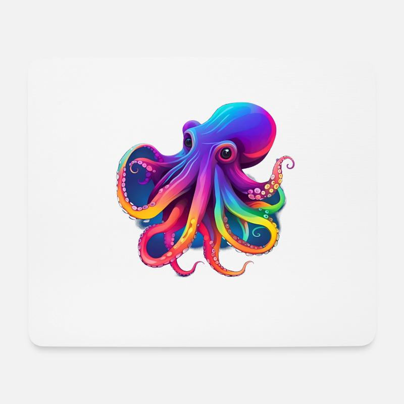 Octopus colored Nr.2 - Mousepad (Querformat) - Weiß