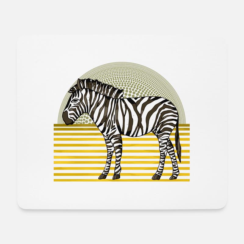 Zebra - Mousepad (Querformat) - Weiß