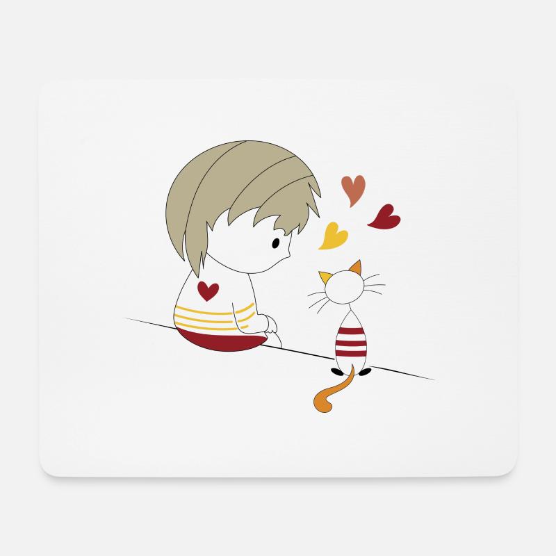 Loris & Sissi sitzendes Herz - Mousepad (Querformat) - Weiß