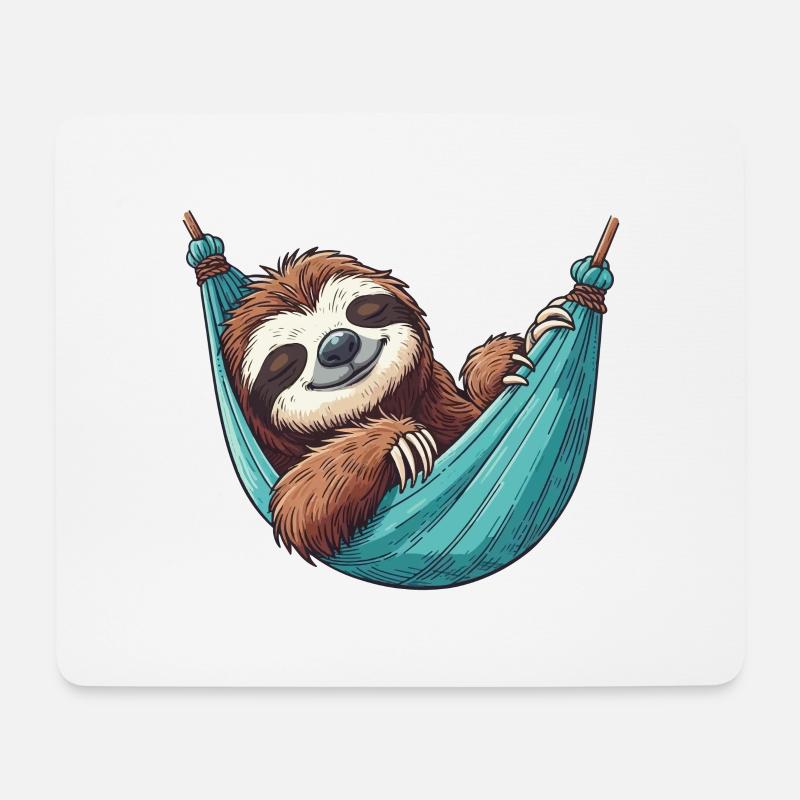 Faultier in der Hängematte Pyjama Schlaf - Mousepad (Querformat) - Weiß