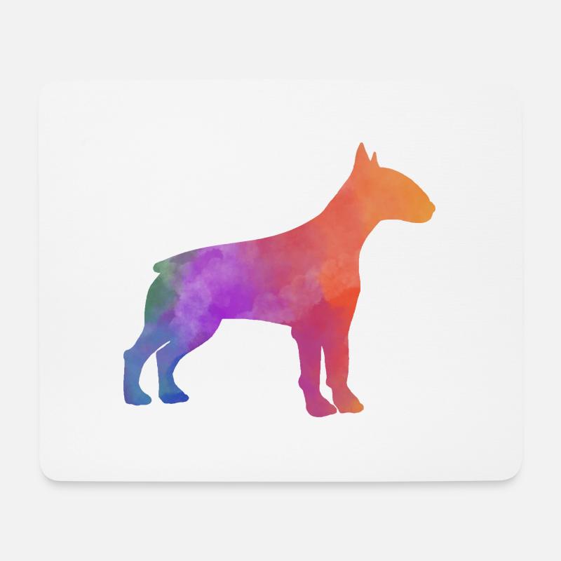 BULLTERRIER bunt - Mousepad (Querformat) - Weiß