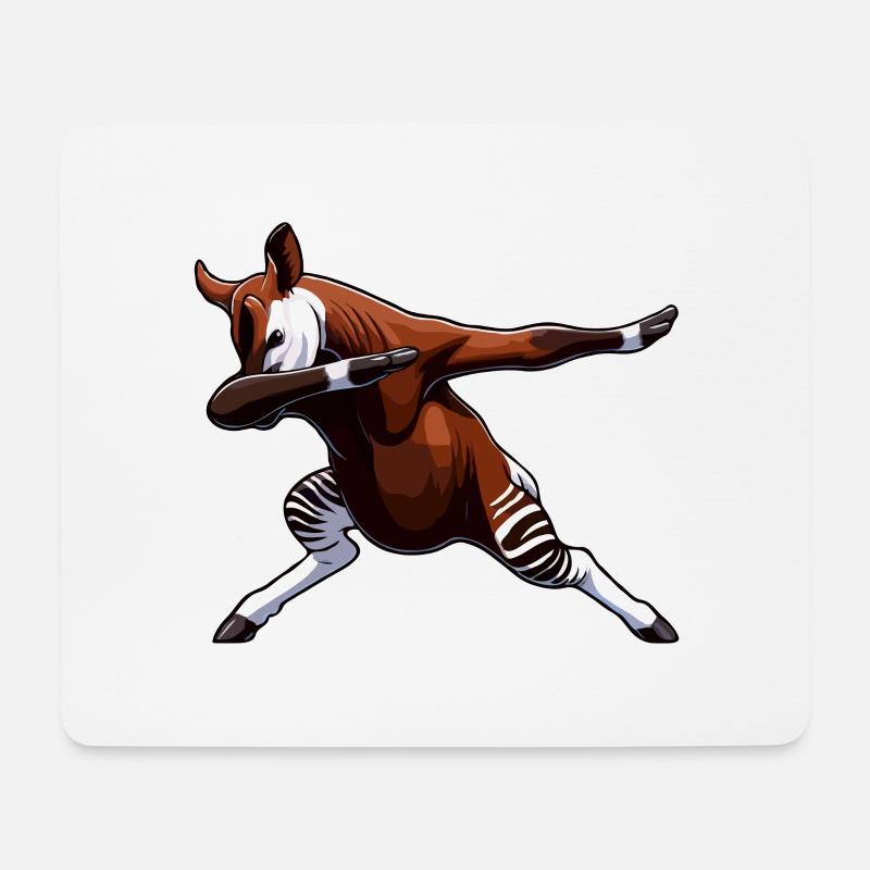 Okapi Tier Niedliches Okapi - Mousepad (Querformat) - Weiß