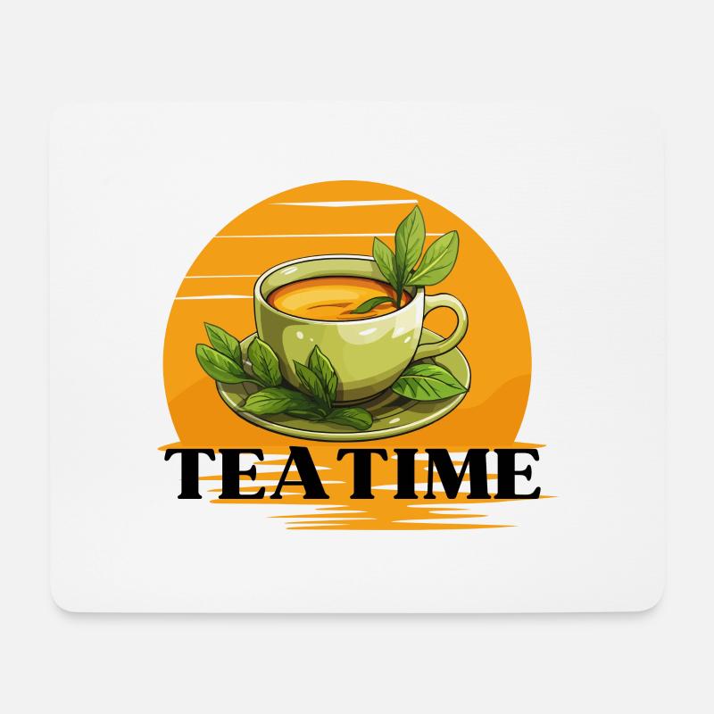 Teezeit! - Mousepad (Querformat) - Weiß