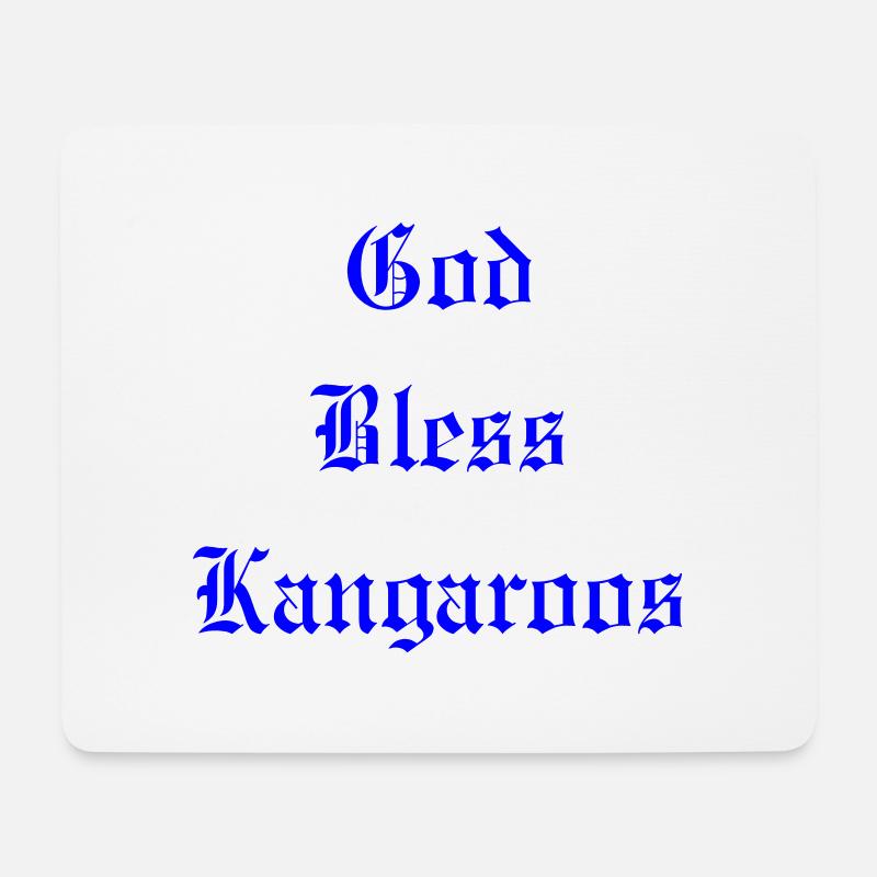 GodBlessKangaroos - Mousepad (Querformat) - Weiß
