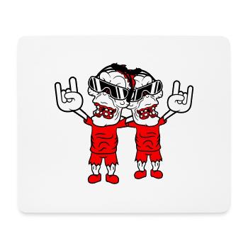 2 DJ Zombies Undead Horror Halloween Party Friends - Mouse Pad (horizontal) - white - Front