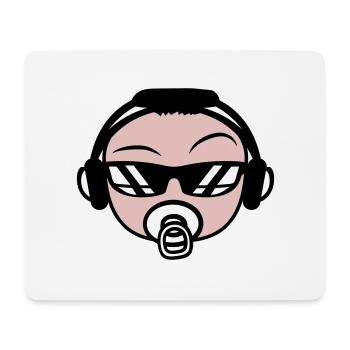 Cool DJ Bébé Mignon Enfant Visage Tête de Fête - Tapis de souris (format paysage) - blanc - Devant