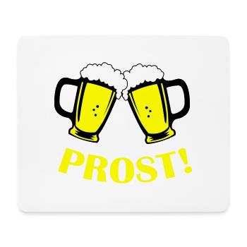 bier prost - Mousepad (Querformat) - Weiß - Vorne